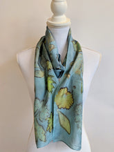 Silk Habotai Indigo Dyed & Eco-Printed Scarf