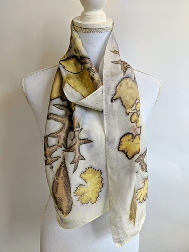 Silk Habotai Eco-Printed Scarf