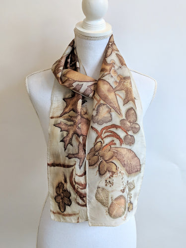 Silk Habotai Eco-Printed Scarf