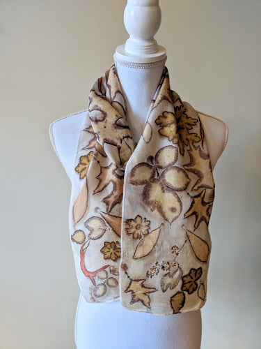 Silk Habotai Eco-Printed Scarf