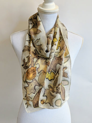 Silk Habotai Eco-Printed Scarf