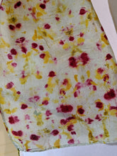 Dot to Dot /Indigo Dyed Yellow & Red Eco Print Scarf