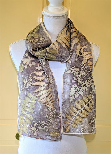 Silk Habotai Eco-Printed Scarf