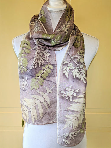 Silk Habotai Eco-Printed Scarf
