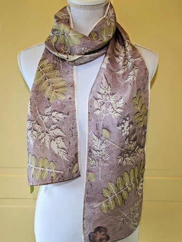 Silk Habotai Eco-Printed Scarf