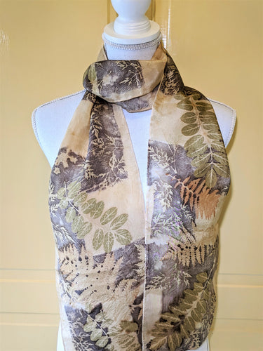 Silk Habotai Eco-Printed Scarf