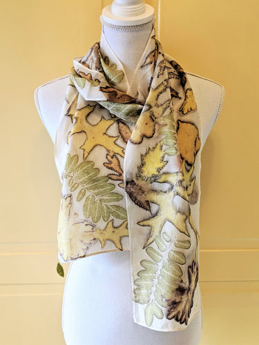 Silk Habotai Eco-Printed Scarf
