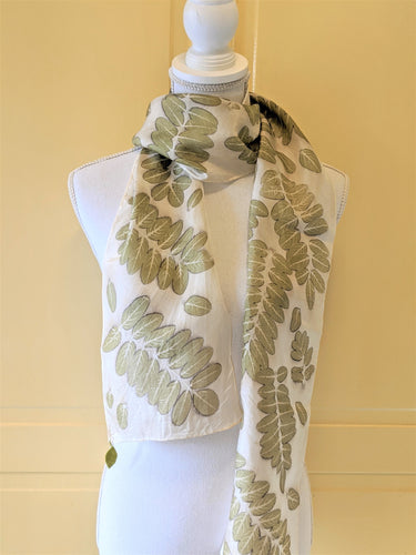 Silk Habotai Eco-Printed Scarf