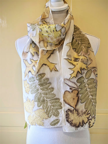 Silk Habotai Eco-Printed Scarf