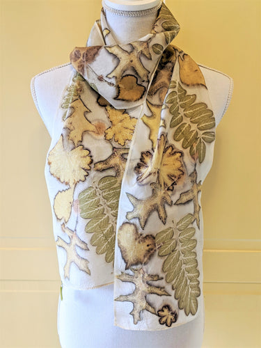 Silk Habotai Eco-Printed Scarf