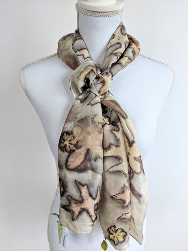 Silk Habotai Eco-Printed Scarf